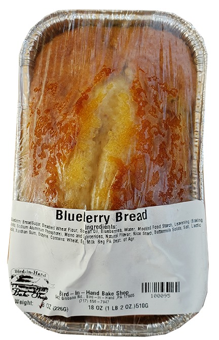 Blueberry or banana bread that comes with our gift baskets