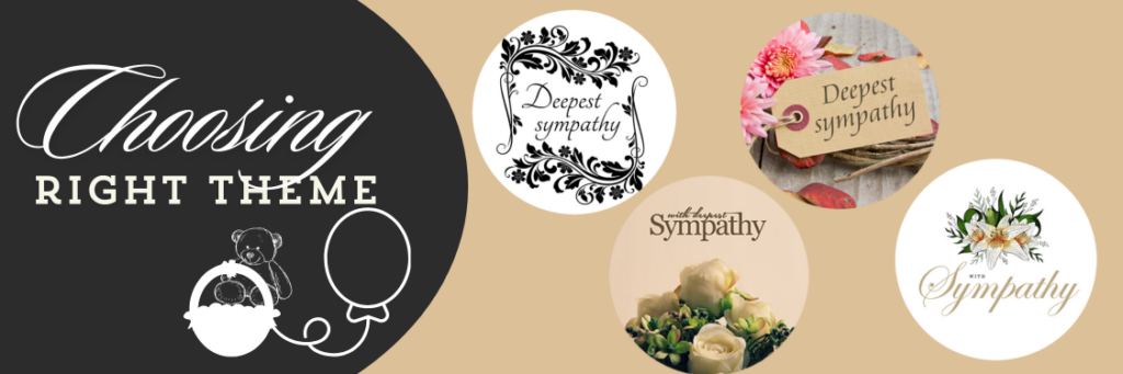 Choosing the right sympathy gift basket theme tag