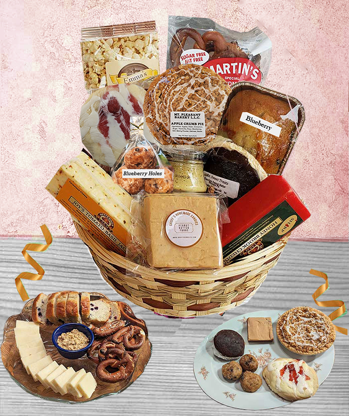 Our gift basket ideas start with PA Dutch baked goods, cheeses, chocolates and more from the Amish in Lancaster PA and loved by everyone