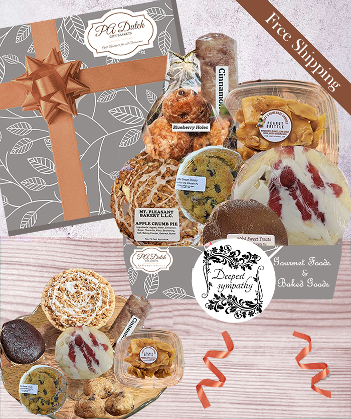 When offering sympathy gifts it can be difficult to choose the right gift. We offer the perfect gift for a difficult time with our PA Dutch baked goods 