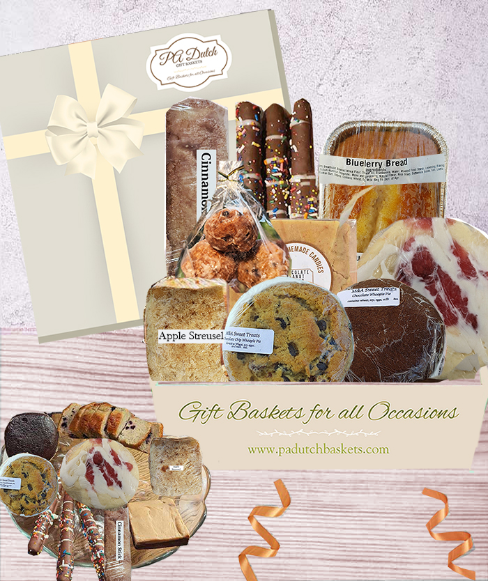 We are happy to offer our gift basket delivery with gourmet foods, cheeses, baked goods and chocoaltes that we can ship to most states in the country