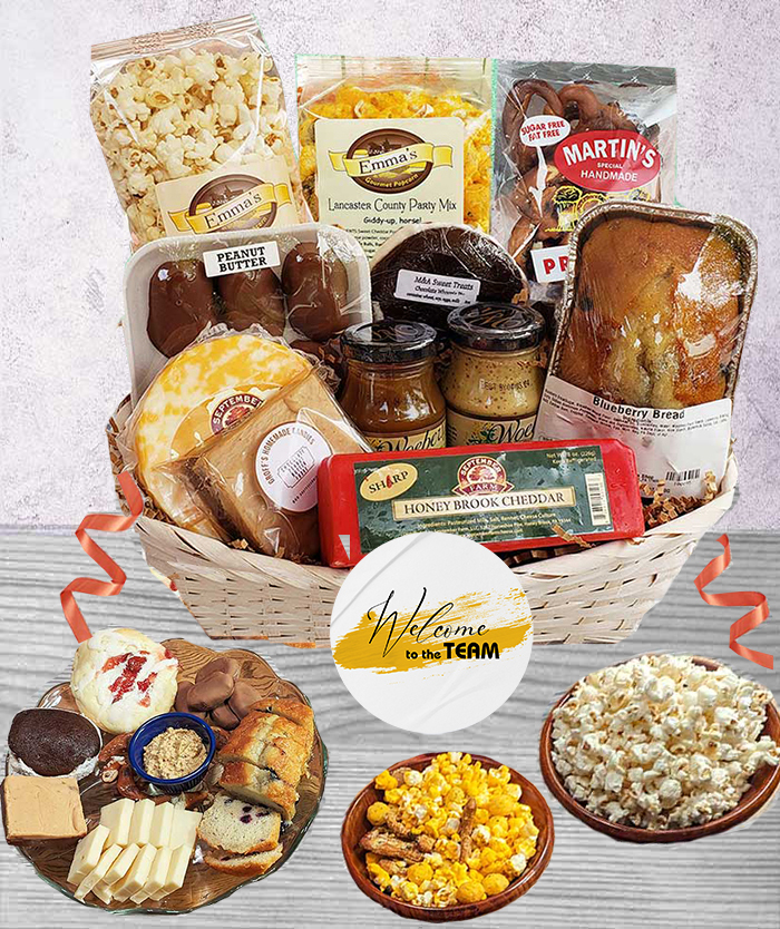 Our employee gifts with our Deluxe Traditions filled with delicious Lancaster PA Dutch gourmet foods and baked goods loved around the world