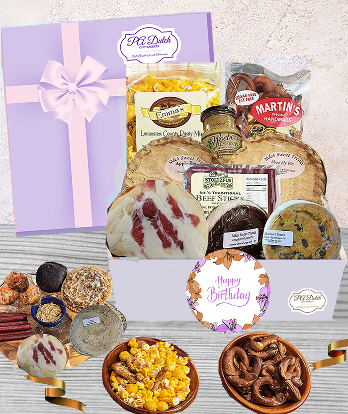 When looking for a birthday gift delivery consider our Lancaster PA Dutch baked goods, gourmet cheeses, chocolates and more