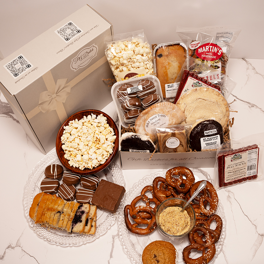 when looking for a gourmet snack basket, our PA Dutch baskets offer Amish made baked goods and many other delicious foods