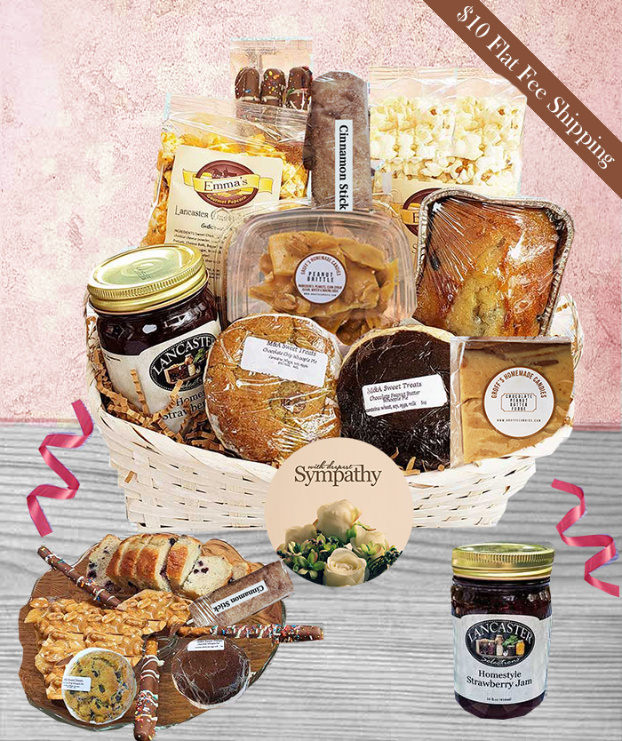 Our condolence gifts are our most popular because of the amazing comfort foods that are enjoyed by many as they go through a difficult time
