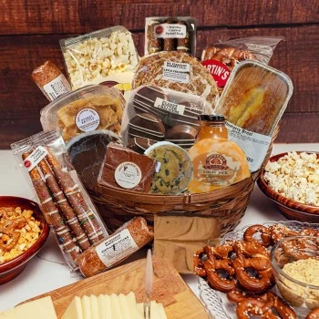 Our Savory Flavors best gift baskets is our most popular with baked pies, blueberry bread, brittle, fudge, apple pie and so much more