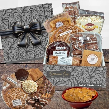 Our Traditions food basket one of our very popular gift baskets offers whoopie pies, baked goods, brittle and more that everyone loves