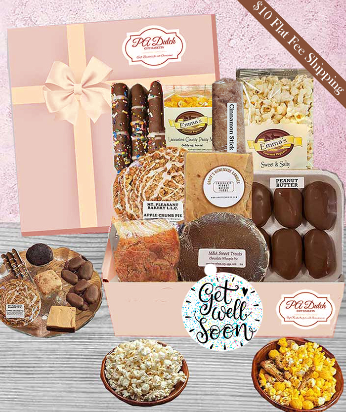 When looking for get well soon gifts you have found gifts that are loved by everyone with our PA Dutch baked goods, gourmet foods and more
