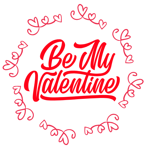 Be My Valentine food gift box theme tag customized heart squigly.