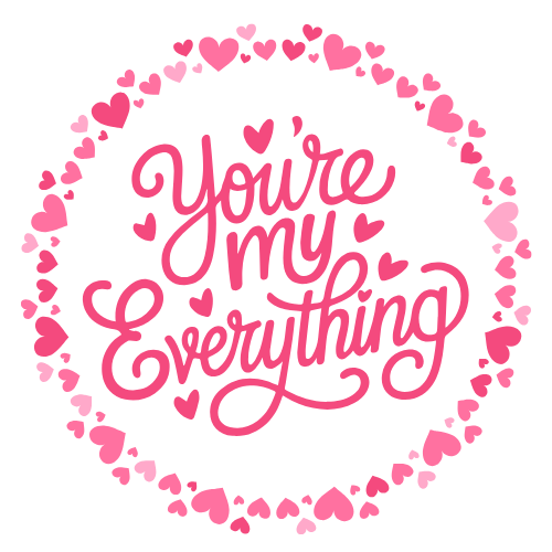 You're My Everything food gift box theme tag hearts custom tag.